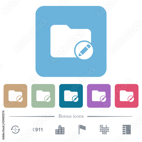 Rename directory flat icons on color rounded square backgrounds