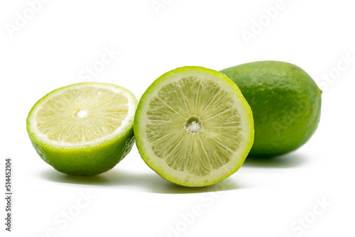 green Lemon isolated on white background.