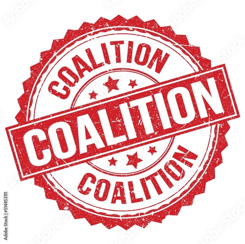 COALITION text on red round stamp sign