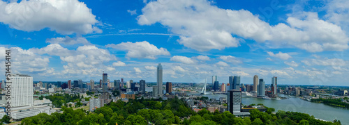Panorama of Rotterdam Netherlands from above