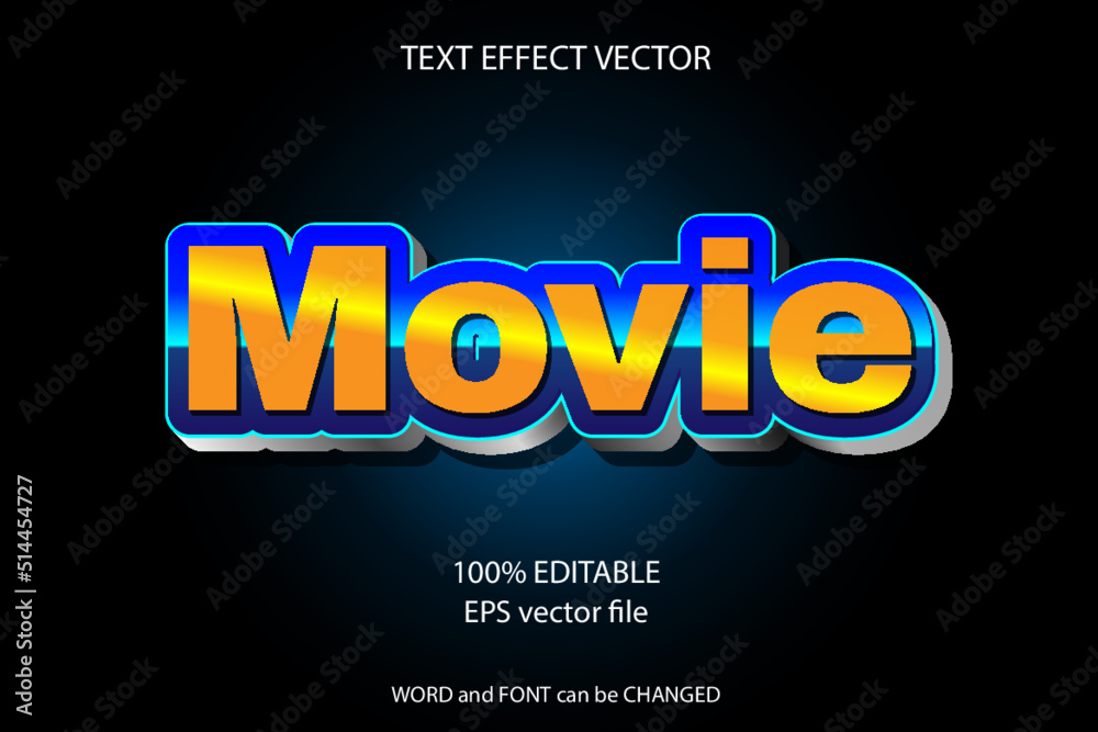 Text effect editable movie