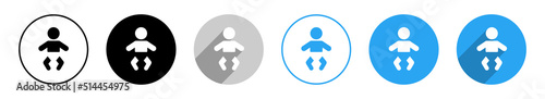Baby / Wickeltisch Vektor Icon Set rund