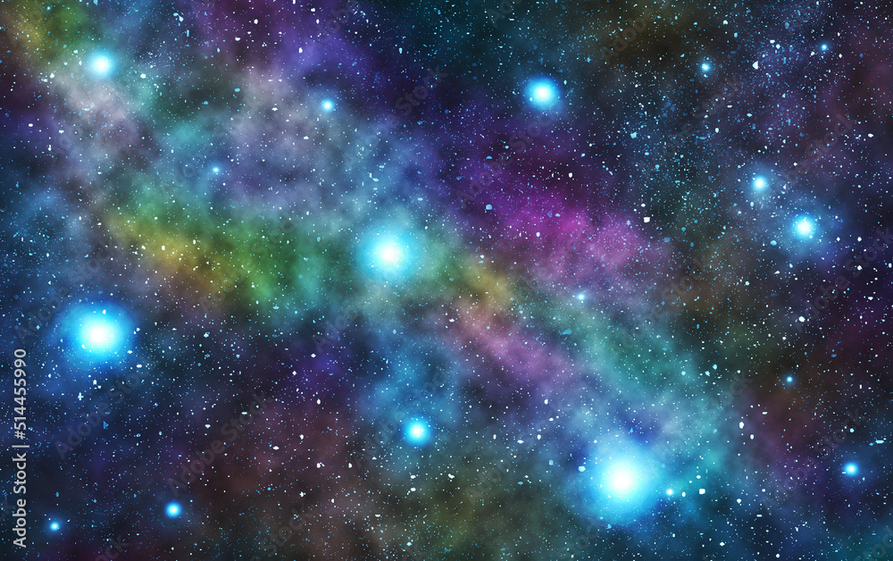 Space. Night sky with stars and nebula. Background, wallpaper