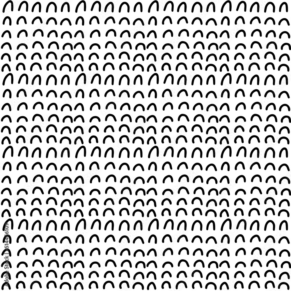 Simple arch shaped elements seamless pattern. Abstract arc geometrical ornament. Hand drawn black doodle illustration. Thin curved small lines. Abstract geometric print.Memphis and scandinavian style. Simple arch shaped elements seamless pattern. Abstract arc geometrical ornament. Hand drawn black doodle illustration. Thin curved small lines. Abstract geometric print.Memphis and scandinavian style.