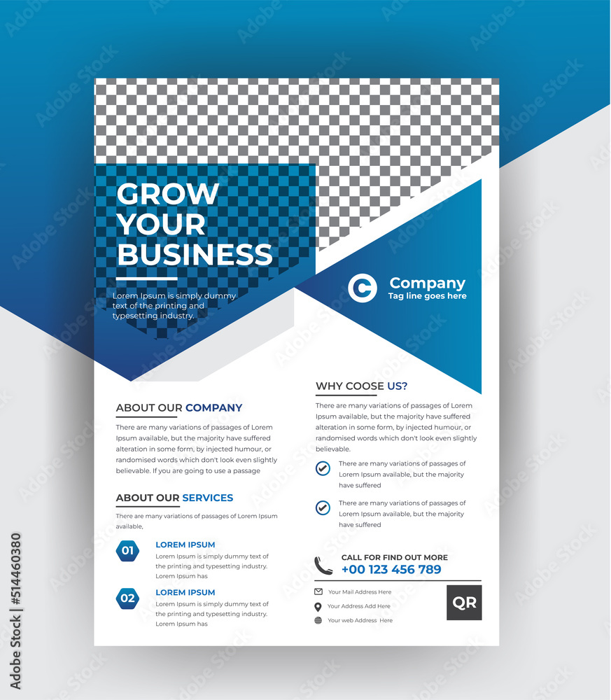 Obraz premium Business corporate flyer and brochure cover page design template