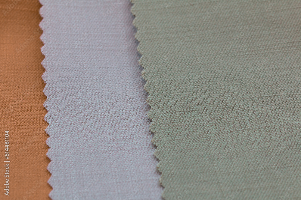 Fabric samples, soft textured and colorful