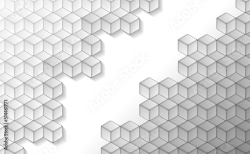 Fototapeta Naklejka Na Ścianę i Meble -  Background from geometric shapes. Vector illustration of a set of 3D cubes made in gray tones. Sketch for creativity.