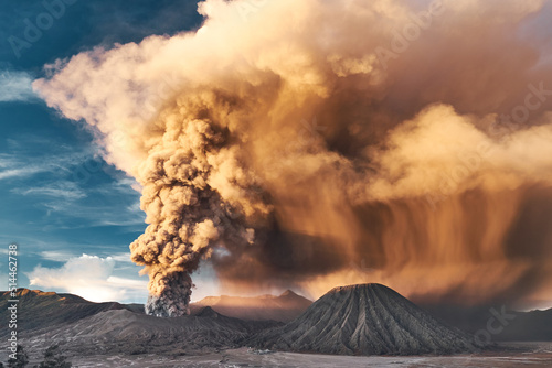 Print op canvas Volcano Eruption Of Mount Bromo