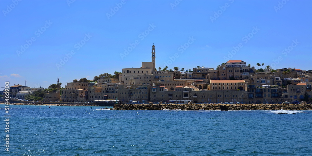 Jaffa old city and sea port. Panoramic view. ancient port and famous tourist destination associated with biblical stories as well as mythological. Israel