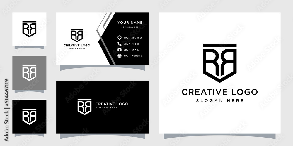 Vector graphic of letter R combined with shield logo design template Vector graphic of letter R combined with shield logo design template