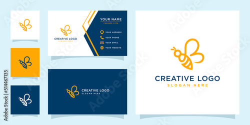 Vector graphic of abstract bee logo design template