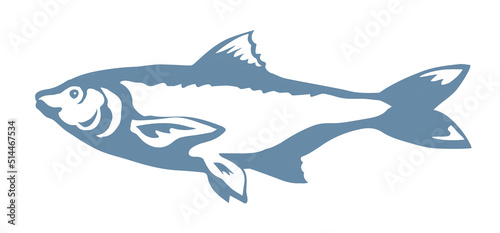 Big sea fish. Vector drawing