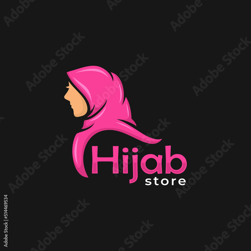 Hijab store logo design vector