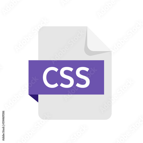 CSS format file isolated on white background. CSS icon. Vector stock