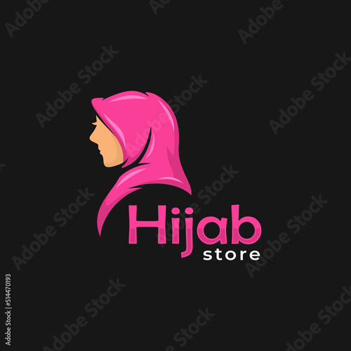 Hijab store logo design vector
