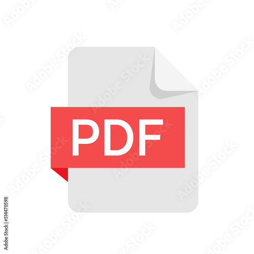 PDF format file isolated on white background. PDF icon. Vector stock