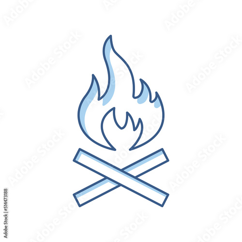 Bonfire icon. simple icon vector related to camping. Two tone icon style. Simple design editable