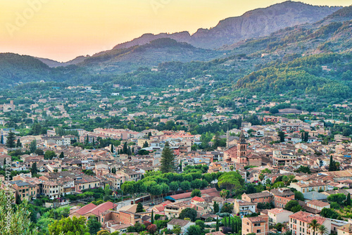 town called soller between mountains photo