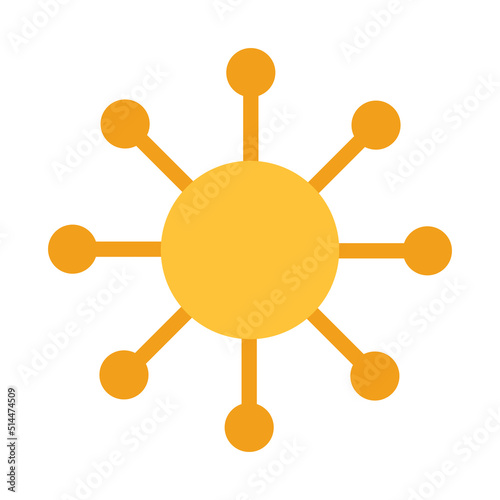 Retro Geometric Flower Flat Vector Icon