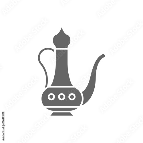 Arabic coffee pot vector icon. filled flat sign for mobile concept and web design. Ramadan Kareem Jug glyph icon. Symbol, logo illustration. Vector graphics