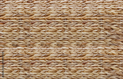 Fotografía Straw mat texture. Wicker straw cloth