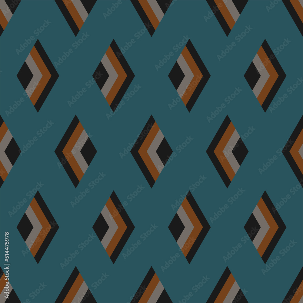 Modern diamond masculine seamless geometric motif pattern, fabric design manly background. Simplicity concept, small patch print block apparel textile, ladies dress, man scarf, shirt, fashion garment,