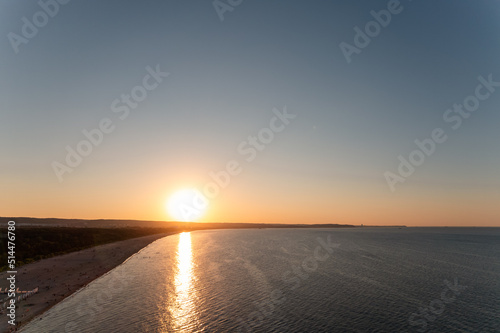 Top view of the beach and the Baltic Sea at sunset in Gdansk © Pavel