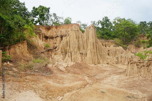 Geomorphic features caused by erosion and weathering of water and wind. Formed by tectonic movements during the Late Tertiary period or Pliocene Epoch. Grand canyon of Sao Din Na Noi, Nan, Thailand.