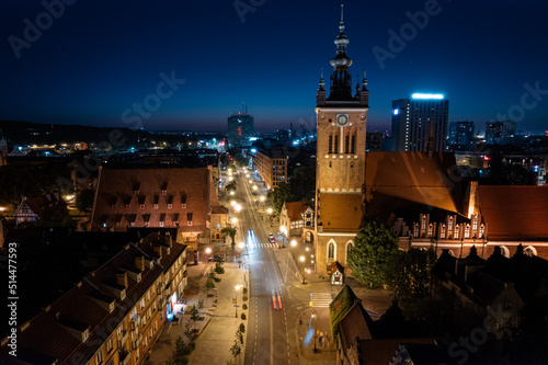 Wallpaper Mural Rector's Church of the Carmelite Fathers of St. Catherine from a height at night Torontodigital.ca