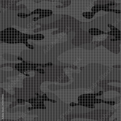 Camouflage seamless pattern. Abstract camo with mesh material. An endless pattern of spots. Print on fabric and textiles. Vector