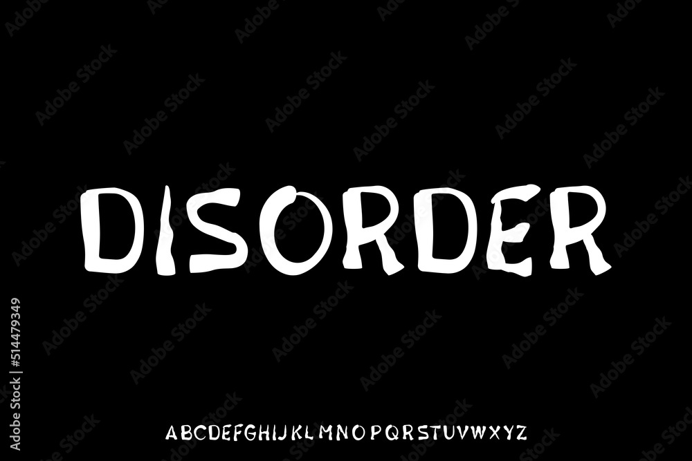 Unique irregular brush stroke font vector Unique irregular brush stroke font vector