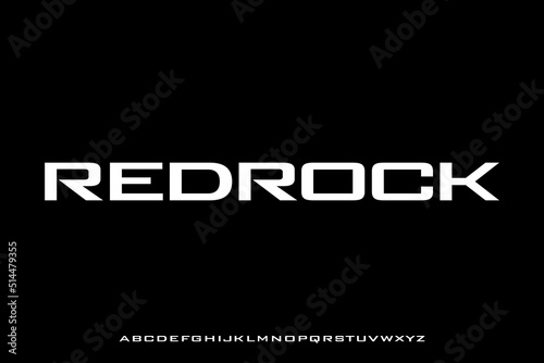 Luxury futuristic wide display font vector