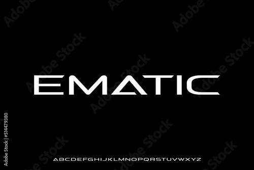 Modern futuristic extended display font vector