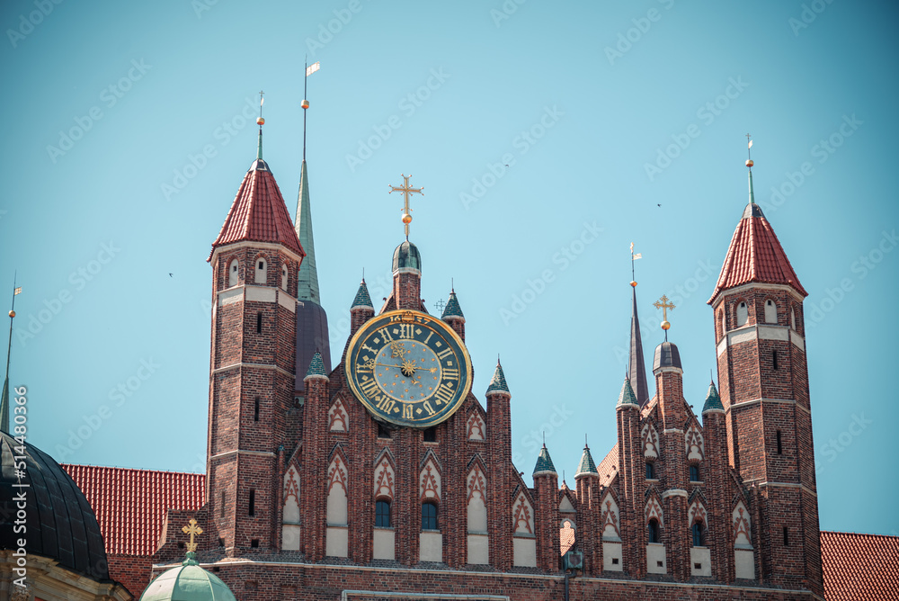Clock on the Church of the Virgin Mary in Gdansk