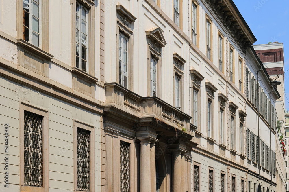 Naklejka premium palazzo storico di milano italia, historical building of milan italy 
