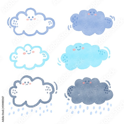 Wallpaper Mural watercolor painting clouds sky lovely minimalist style Torontodigital.ca