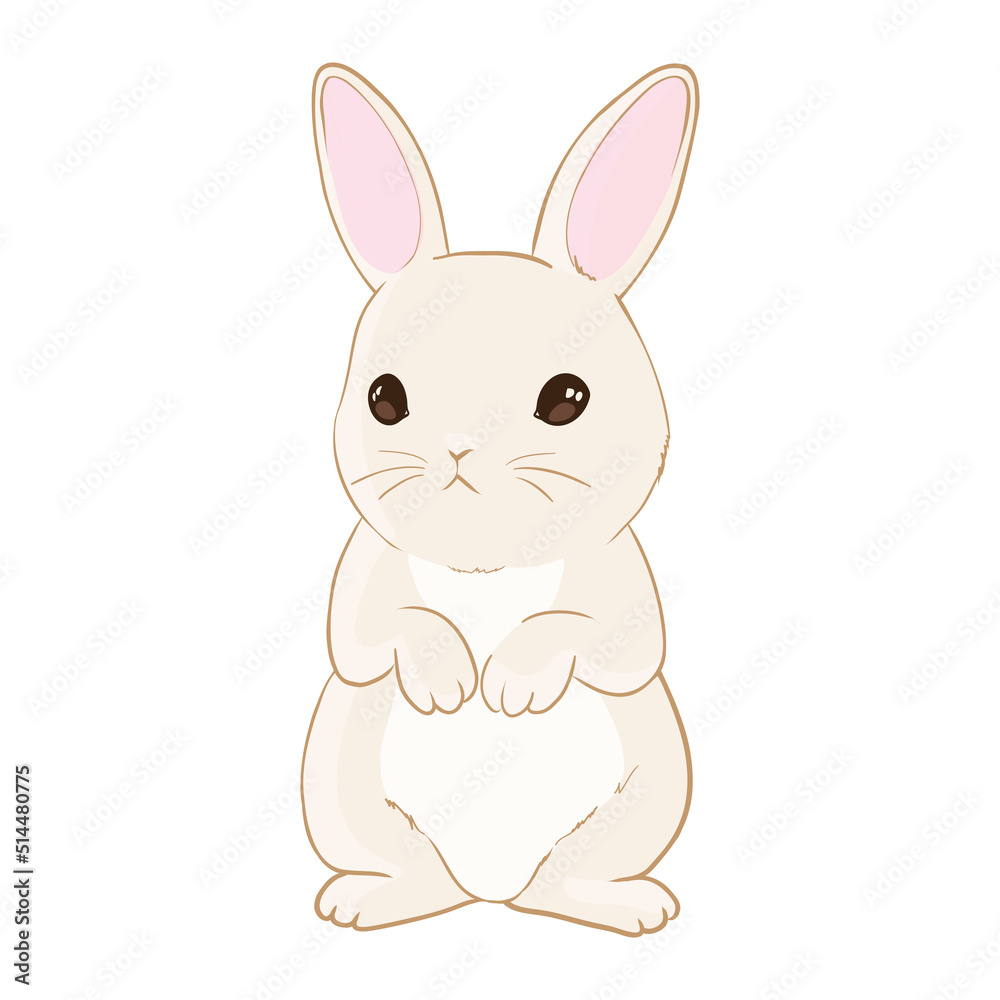 Obraz premium Hand Drawn Bunny. Cute Rabbit Vector.