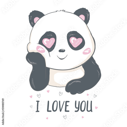 hello cute sweet panda bear teddy bear toy funny cute panda bear love yourself postcard etc.