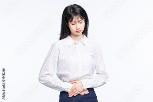 Принти на полотні Asian business girl on white background