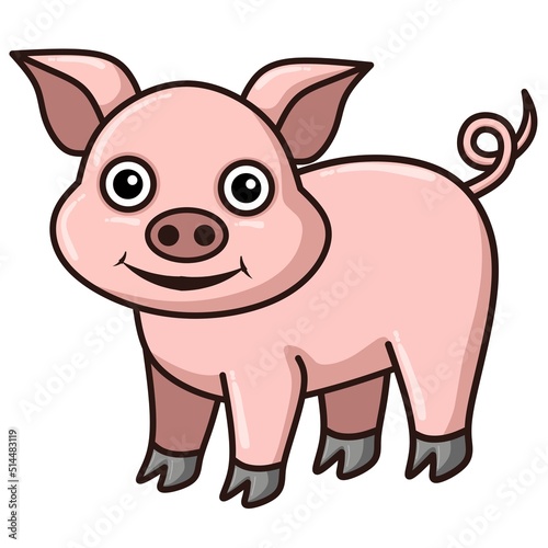 Illustration of Cute pig cartoon