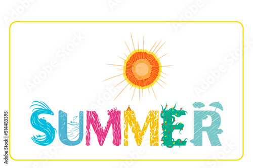 Summer colorful Graphic design 
