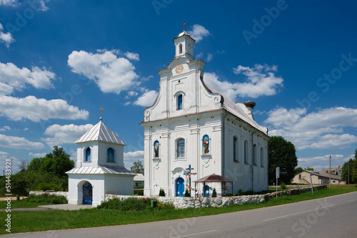 Old ancient orthodox church of Assumption of the Blessed Virgin Mary in Busyazh village, Ivatsevichi district, Brest region, Belarus. photo