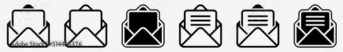 Mail Icon Open Envelope Mail Set | Mails Icon Inbox Box Post Vector Illustration Logo | Mail Icon Isolated Send Letter Mail Collection