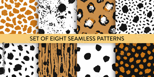 Collection of trendy repeat animal skin pattern.
