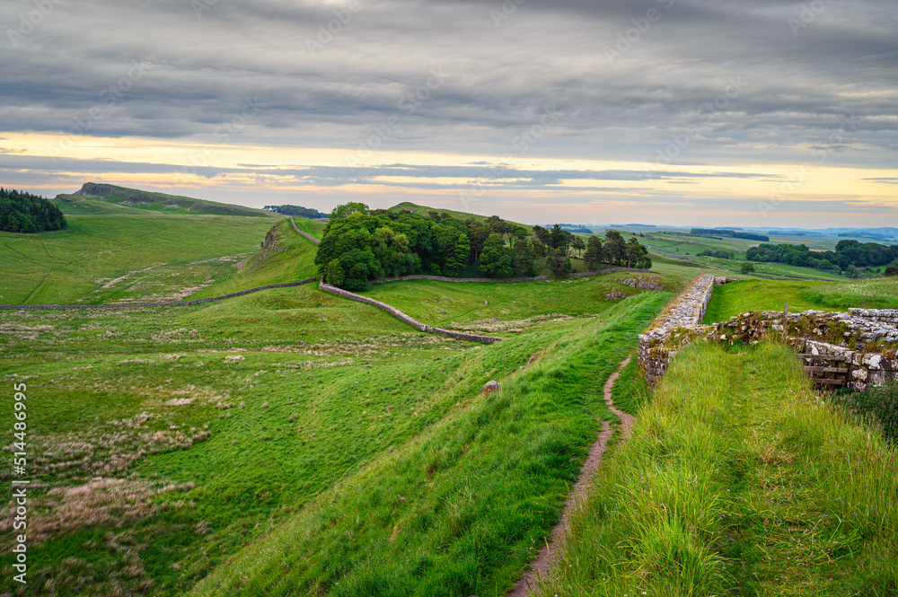 Hadrian's Wall passes Housesteads Roman Fort, in the Dark Skies section of the Northumberland 250, a scenic road trip though Northumberland with many places of interest along the route