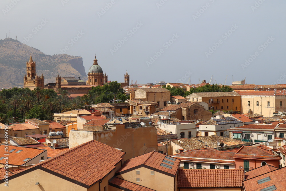 Palermo, Sicily (Italy): panoramic view from the bell tower of St. Joseph Cafasso (San Giuseppe Cafasso) church 