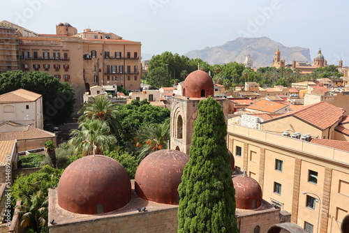 Palermo, Sicily (Italy): panoramic view from the bell tower of St. Joseph Cafasso (San Giuseppe Cafasso) church  photo