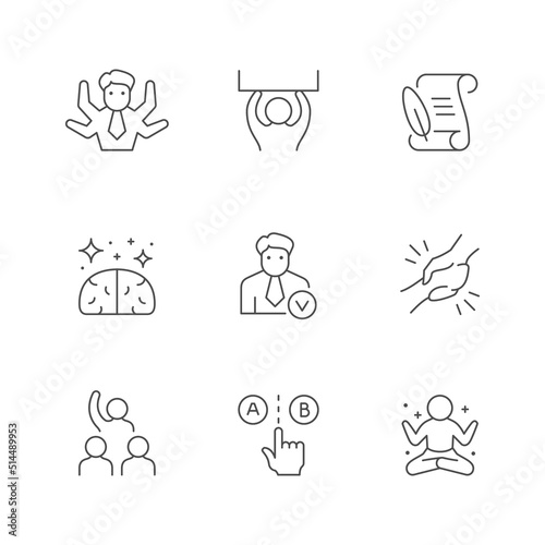 Set line icons of soft skills
