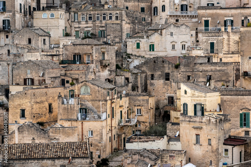 Famous residential dwellings in historic downtown Matera, Southern Italy