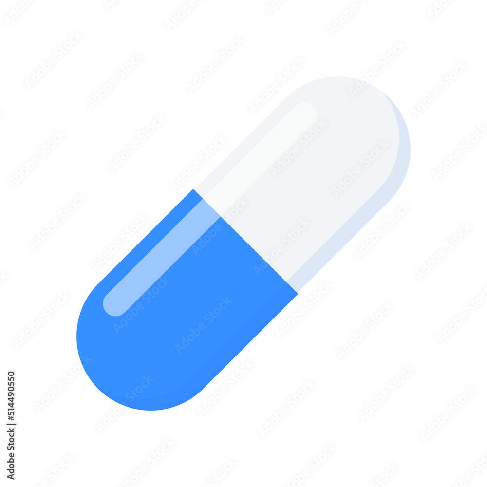 Blue Medical Pill Icon vector illustration Closeup Isolated on white Background. Design template of Pills, Capsules for graphics, Mockup. Medical, Healthcare and pharmaceuticals Concept. Blue Medical Pill Icon vector illustration Closeup Isolated on white Background. Design template of Pills, Capsules for graphics, Mockup. Medical, Healthcare and pharmaceuticals Concept.